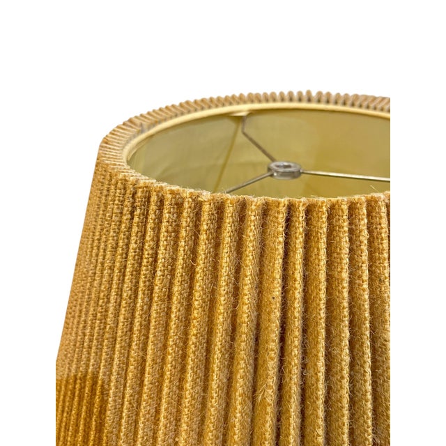 Mid-Century Modern Pair Mid Century Modern Vintage Pleated Jute Lampshades For Sale - Image 3 of 18