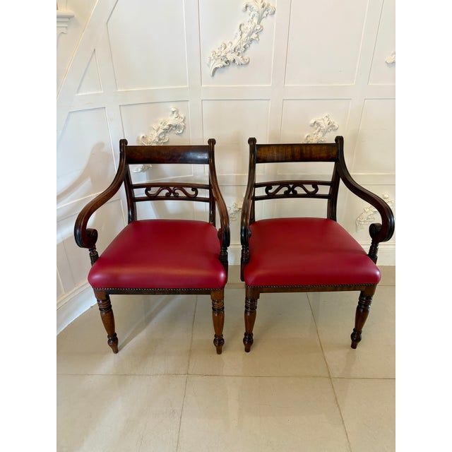 Set of Antique George III Mahogany Desk Chairs, 1800s For Sale - Image 13 of 13