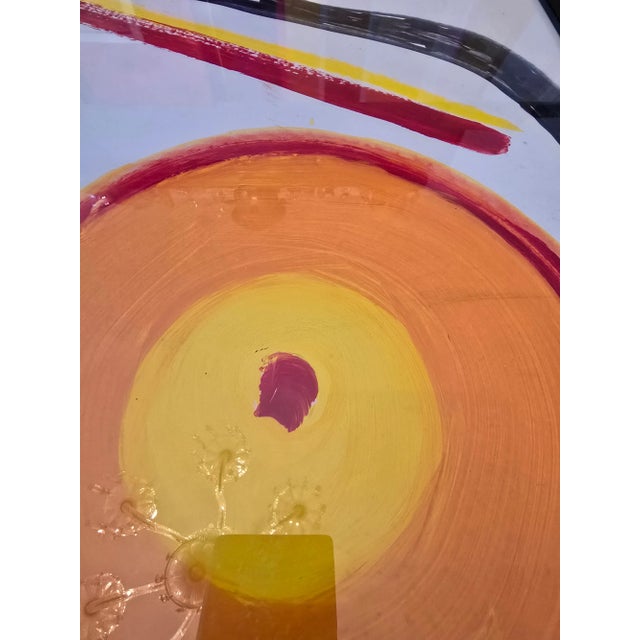 Vintage Mid Century Modern Abstract Painting Watercolor For Sale - Image 4 of 8