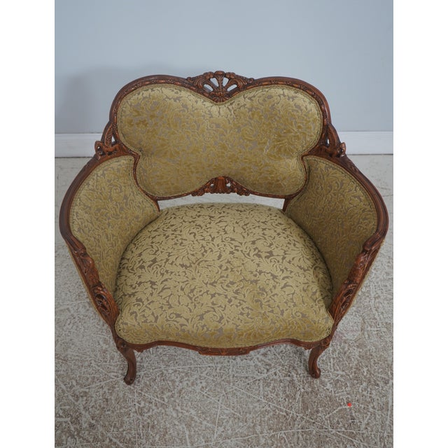 Age: Approx: 50 Years Old Details: Bird Carved Arms Butterfly Shaped Backs Stunning Decorator Chairs Covered In High...