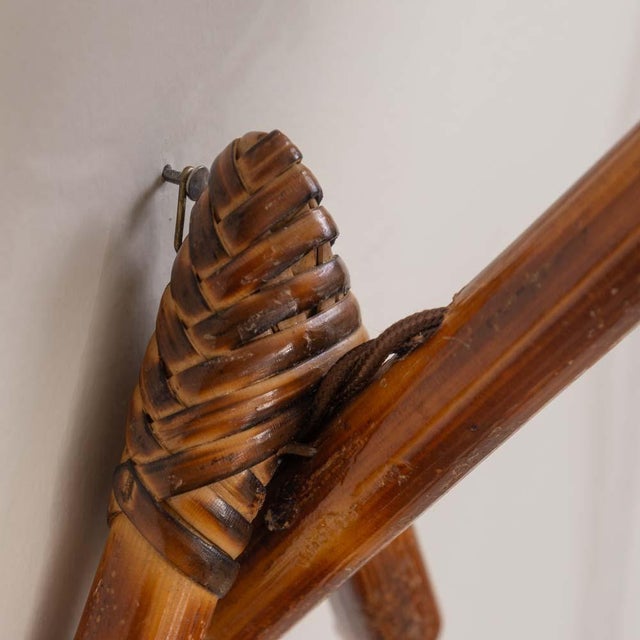 Pair of French Rattan Sconces by Louis Sognot For Sale - Image 11 of 13