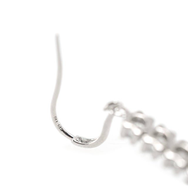 Early 21st Century Ladies 14k White Gold 3.02ct Round Diamond Liner Drop Earrings - 2 Pieces For Sale - Image 5 of 6