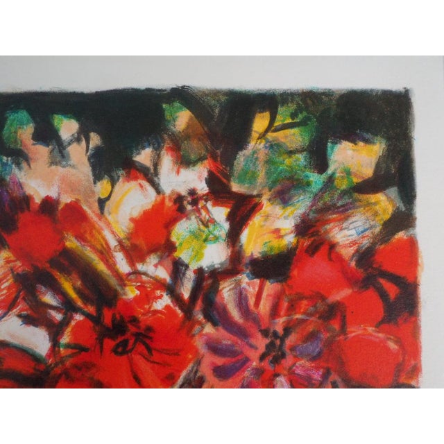 Imai Sachiko, Le bouquet de fleurs rouges, Lithograph For Sale - Image 5 of 7