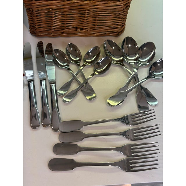 Vintage Fortnum & Mason Picnic Hamper Ginori Porcelain With Bronte Tweed Blanket – 41 Pieces For Sale - Image 10 of 18