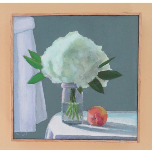 White Hydrangea and a Peach by Anne Carrozza Remick For Sale In Providence - Image 6 of 7