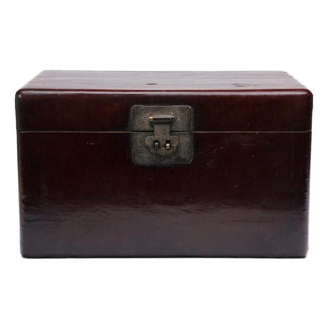 Chinese Lacquered Hide Trunk, C. 1900 For Sale