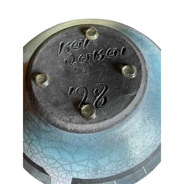 Ken Jensen Raku Studio Pottery 1998 Signed Landscape Scene Covered Vessel For Sale In New York - Image 6 of 10
