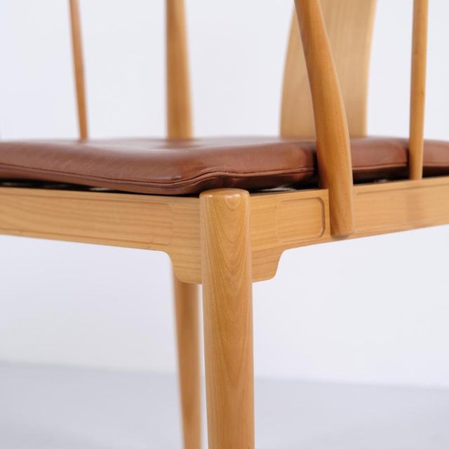 China Chairs FH 4283 in Cherry Wood with Leather by Hans J. Wegner for Fritz Hansen, 1970s, Set of 4 For Sale - Image 10 of 16