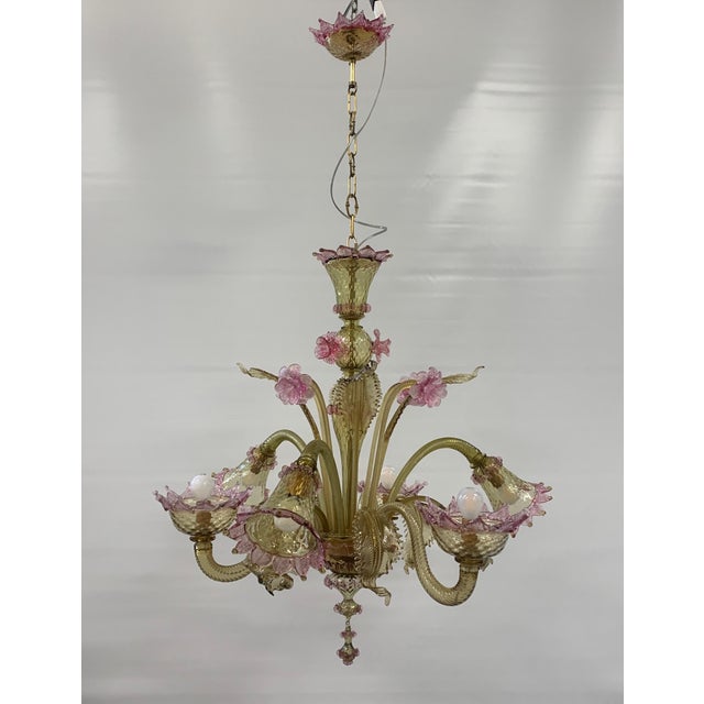 Glass Chandelier in Murano Glass attributed to the Cesare Toso Company, 1960s For Sale - Image 7 of 8
