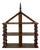 Unusually Marvelous Antique House Shaped Folk Art Primitive Spool Tri-Level Wooden Wall Shelf Unit For Sale