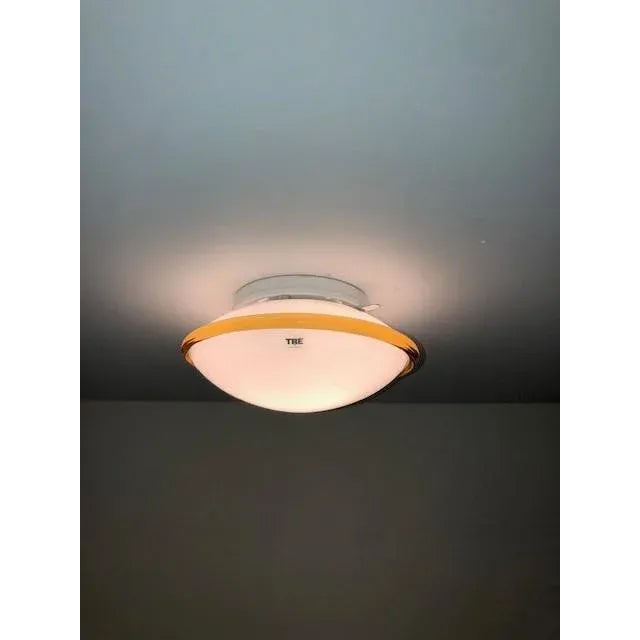 Mid-Century Modern Modern 1990 Murano Wall-Ceiling Lamp White-Amber For Sale - Image 3 of 12