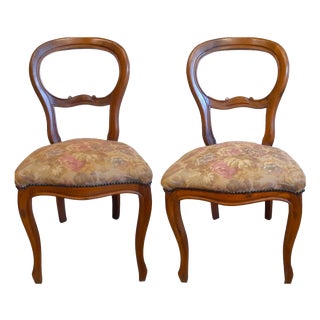Louis Philippe Chairs in Walnut, 1920s, Set of 2 For Sale