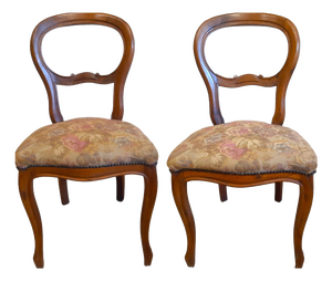 Louis Philippe Chairs in Walnut, 1920s, Set of 2