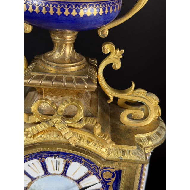 Antique Porcelain and Ormolu Mantel Clock from Richard & Cie, 1890s For Sale - Image 14 of 18
