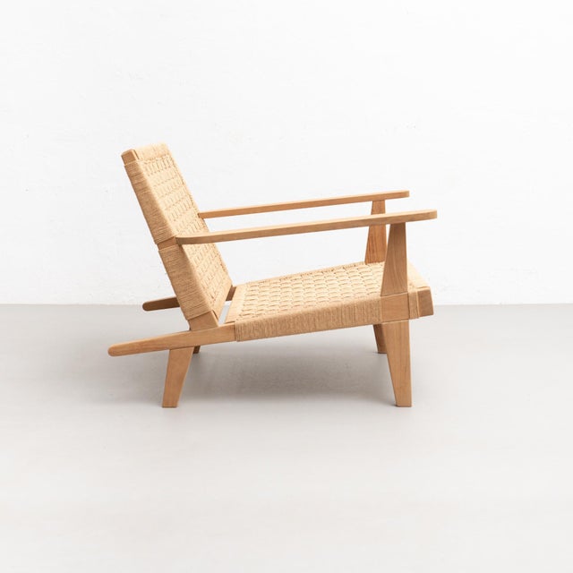 Wood and Rope Easy Armchair After Clara Porset For Sale - Image 17 of 18