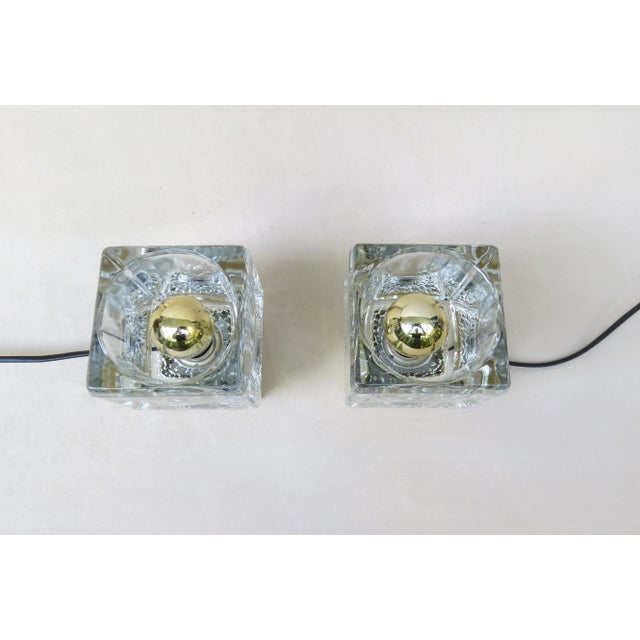 Metal Small Vintage Gold-Colored Anodized Aluminum and Glass Table Lamps from Peill & Putzler, Set of 2 For Sale - Image 7 of 18