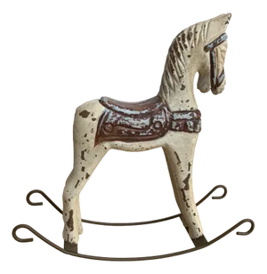 Ivory Wicker Toy Horse