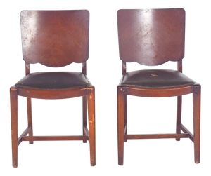 Chairs with Synthetic Leather, 1920s, Set of 2