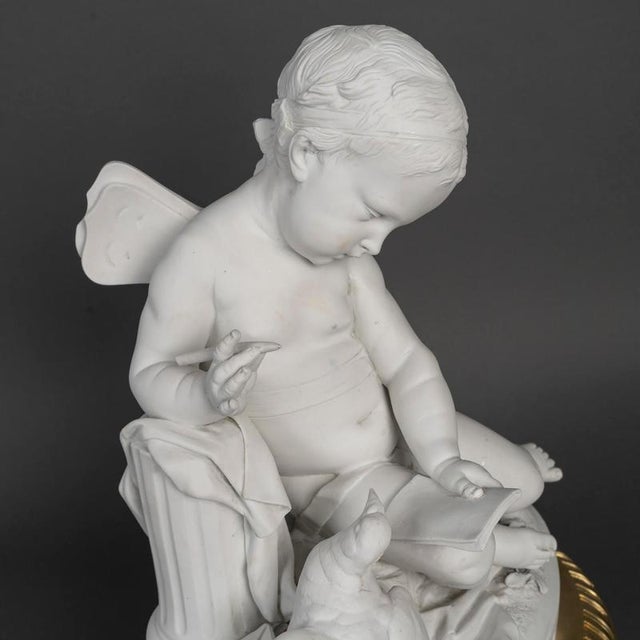 Large Antique Biscuit Sculpture with Gilded Bronze Frame, 1800s For Sale - Image 9 of 10