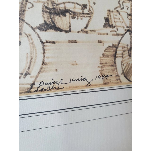 Original Sepia Toned Nautical Sailboats Drawing of Leschi Seattle For Sale - Image 4 of 7