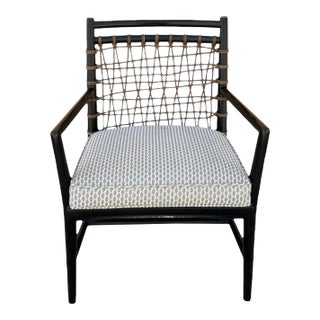 Palecek Pratt Hardwood Armed Side Chair With Natural Jute For Sale
