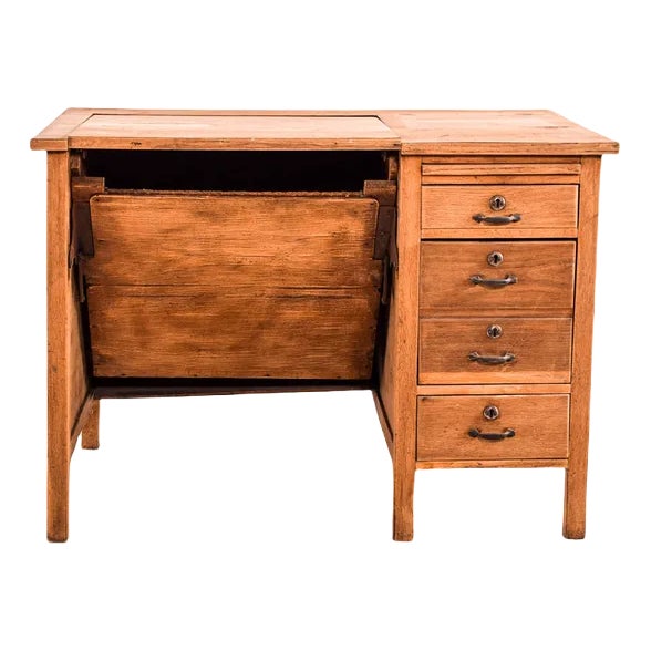 Mid-Century Portuguese Oak Desk from Olaio, 1950s For Sale