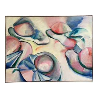 Modern Sunhats Oil Painting by Joan Corrigan For Sale