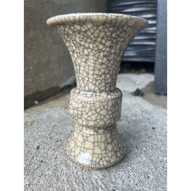 Chinoiserie Rare Antique Chinese Ge Ware Crackle Glaze Vase - C. T. Loo Collection Export 1921 For Sale - Image 3 of 14