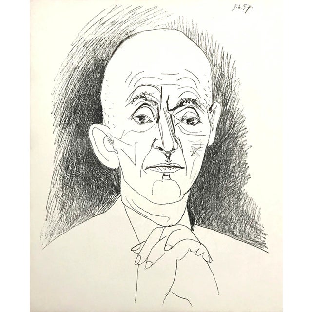 1959 Picasso Lithograph Portrait of Daniel H. Kahnweiler For Sale