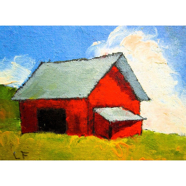 Gilroy Farm Barn Art 4X6 Lynne French landscape seascape oil painting by Lynne French. The signed original painting...
