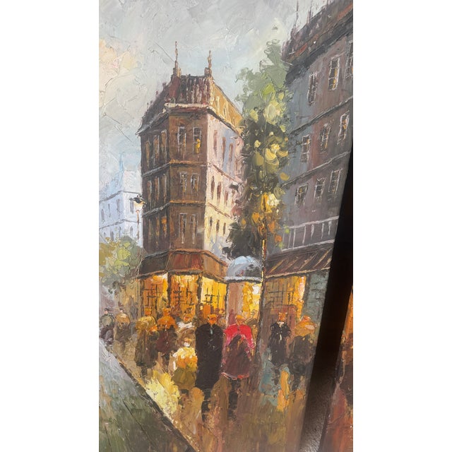 Vintage Paintings Paris Street Scene 2pc For Sale - Image 15 of 18