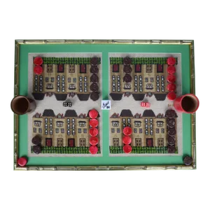 Late 20th Century Hand-Needlepoint Backgammon Board With 1-12 Townhouses