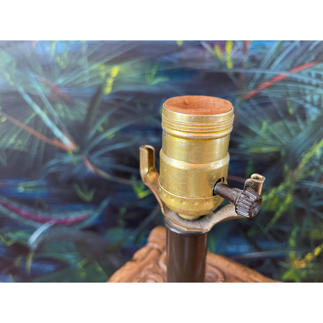 Vintage Hollywood Regency Style Faux Bamboo Column Table Lamp For Sale In Naples, FL - Image 6 of 11