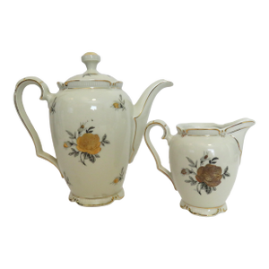 Early 20th Century Winterling Bavaria Bone China Tea/Coffee Pot with Lid and a Creamer