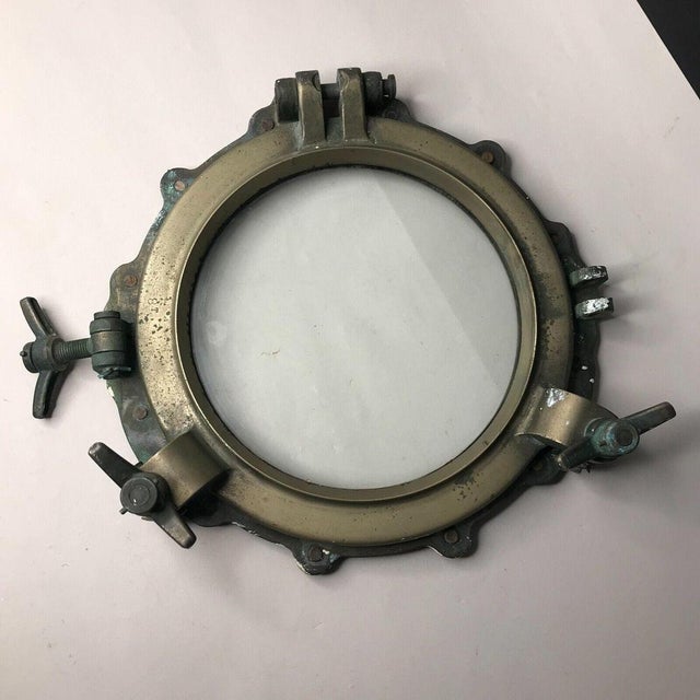 Antique Marine Nautical Bronze Sunken Ship Porthole, 1960s For Sale - Image 4 of 18