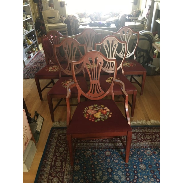 Antique Dining Room Needlepoint Seat Chairs Set Of 6 Chairish