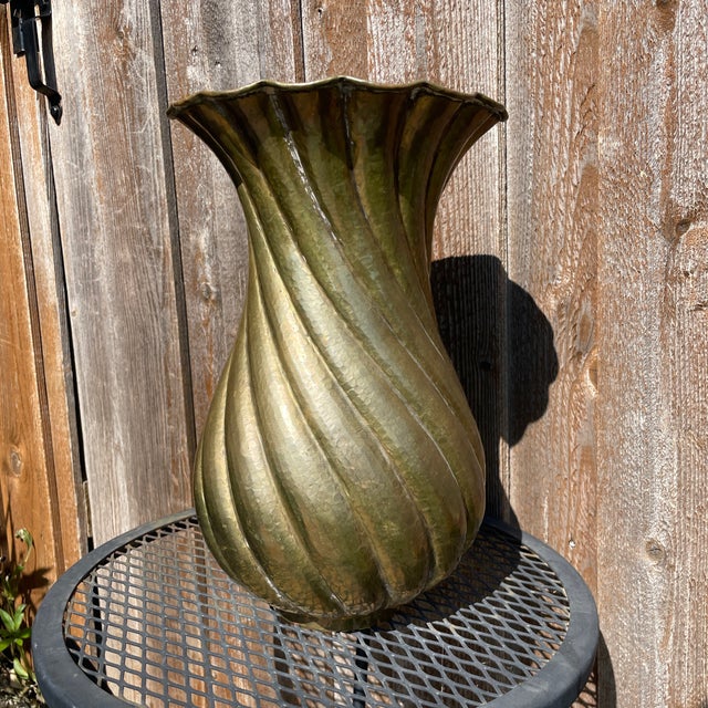 Brass 1950s Egidio Casagrande Italia Patinated Brass Vase For Sale - Image 8 of 8