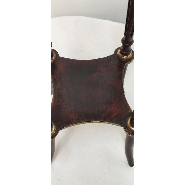 Wood, Brass and Marble Side Table, France, 1940s For Sale - Image 10 of 16