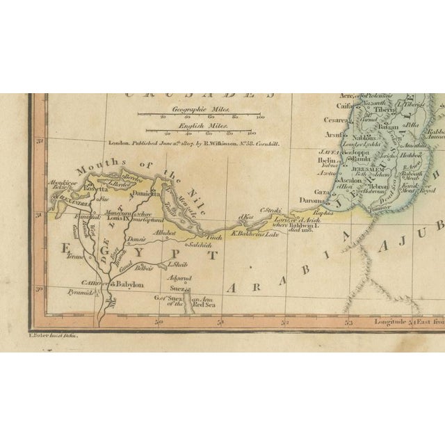 Paper Kingdom of Jerusalem Map with Crusades Holy Land by Wilkinson, 1817 For Sale - Image 7 of 13