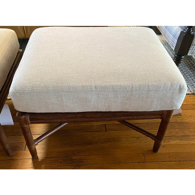 Contemporary Baker/McGuire Organic Modern Matte Natural Brown Universal Ottoman For Sale - Image 3 of 6