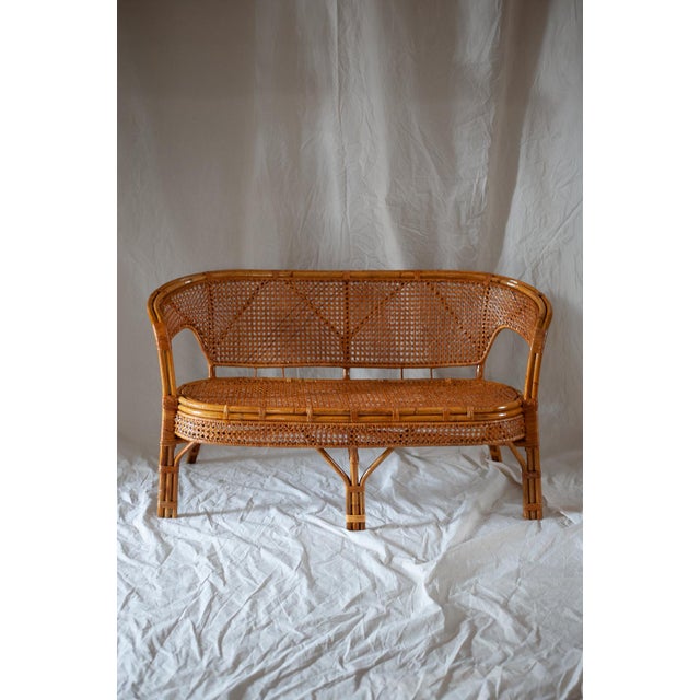 Vintage Bamboo Bench, 1970s For Sale - Image 9 of 9