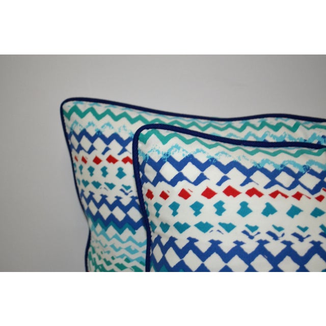Contemporary Multi-Colored Pillows- a Pair For Sale - Image 4 of 6
