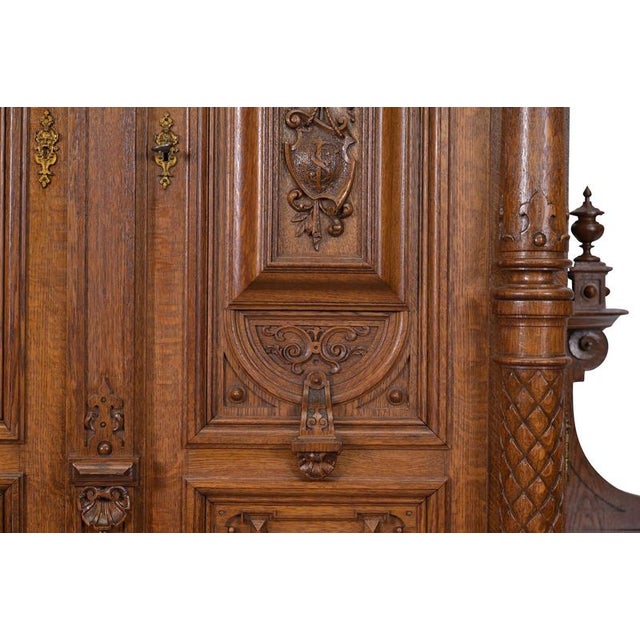 Oak Buffet Cabinet, Belgium or Netherlands, 1870-1880s For Sale - Image 5 of 13