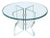 Postmodern 50" Round Glass Dining Table With Sculptural Interlocking Lucite Pedestal Base, Late 20th Century For Sale
