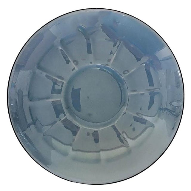 1930s Art Deco Victoria Czechoslovakia Powder Blue & Peach Lusterware Tea Service For Sale In Las Vegas - Image 6 of 8