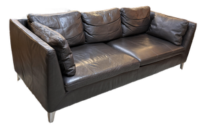 Stockholm Leather Sofa, Black