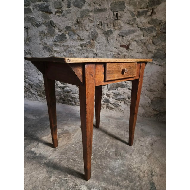Antique French Worktable and Bistro Chair, 1900s and 1950, Set of 2 For Sale - Image 12 of 18