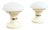 Mushroom Lamps in White Opaline Glass and Lacquered Metal, 1970s, Set of 2 For Sale