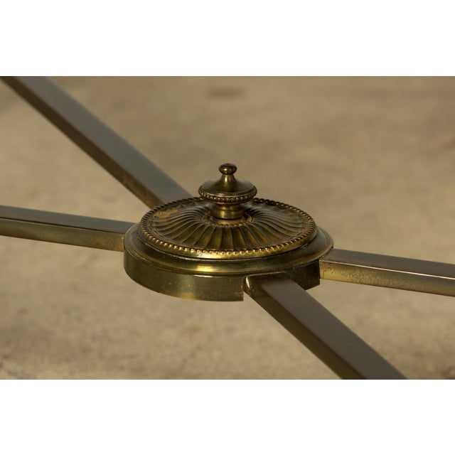 Mid-20th Century French Maison Jansen Style Brass and Green Marble Coffee Table For Sale - Image 9 of 18