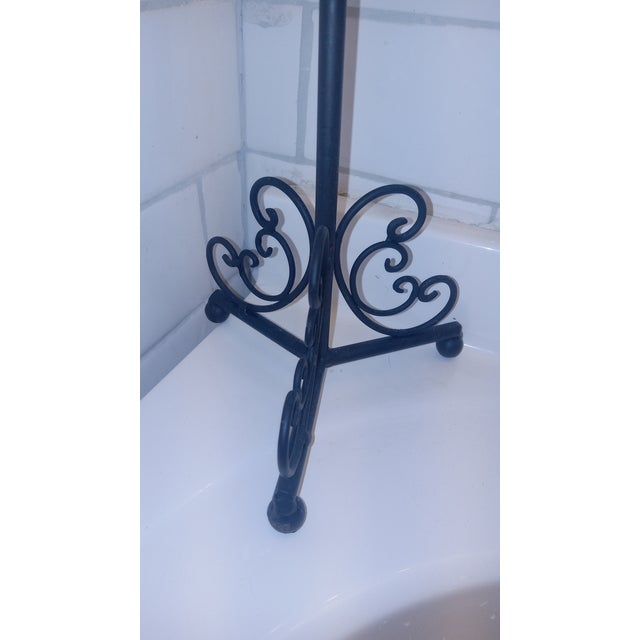 Vintage-Style Ornate Scrollwork Black Jewelry Display Stand For Sale - Image 4 of 5